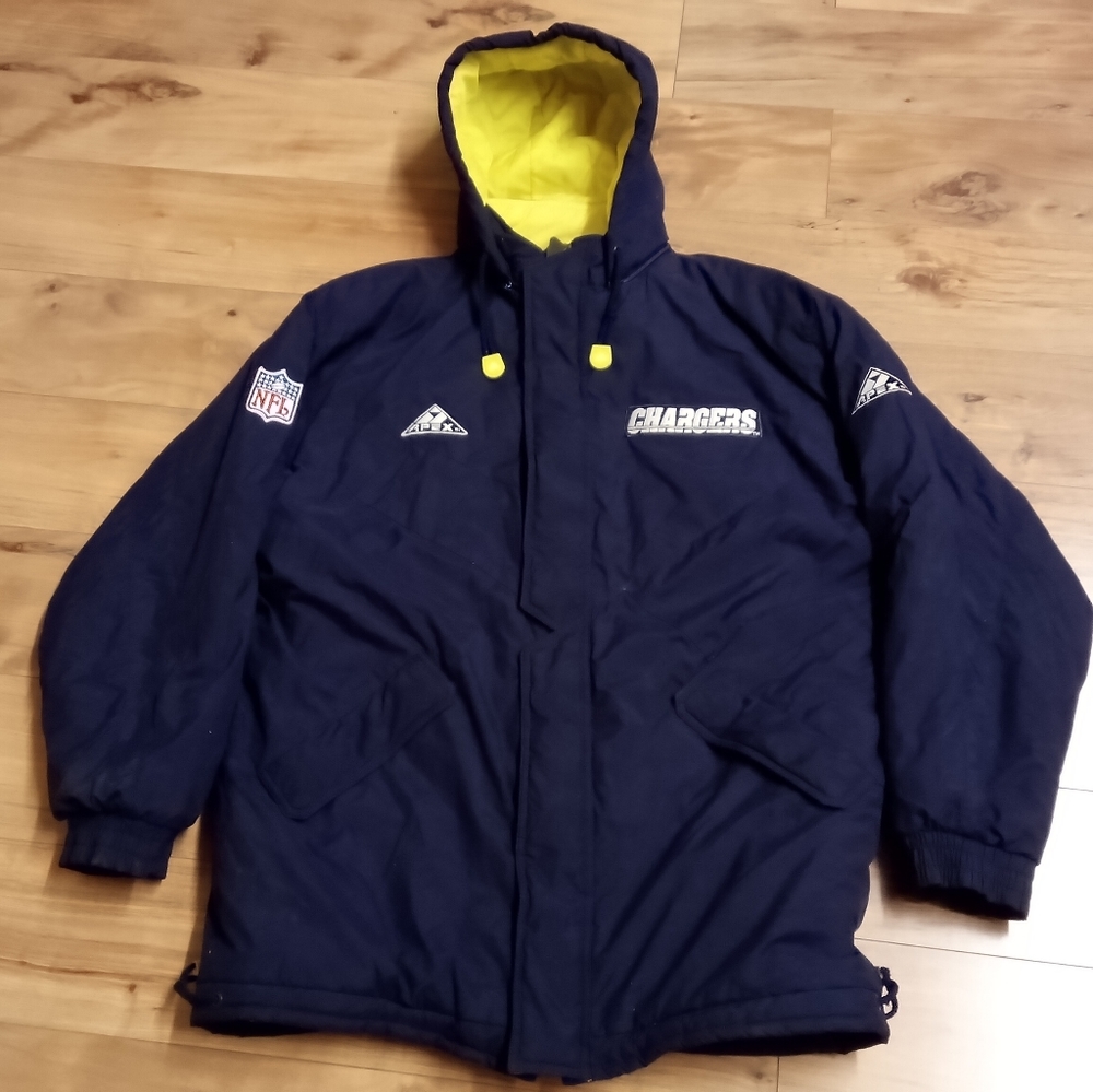 Vintage 90s Apex One CHARGERS Parka Jacket Large Pro Line NFL